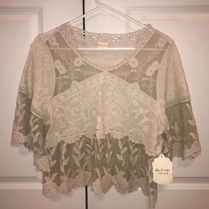 Off-White Floral Lace Blouse